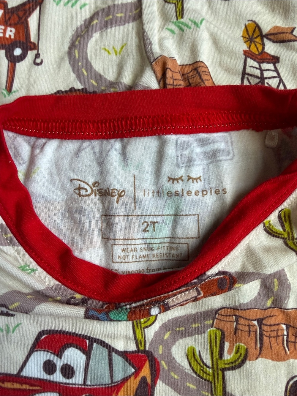 Little Sleepies Disney Cars Pajamas - 2T - Picture 4 of 4